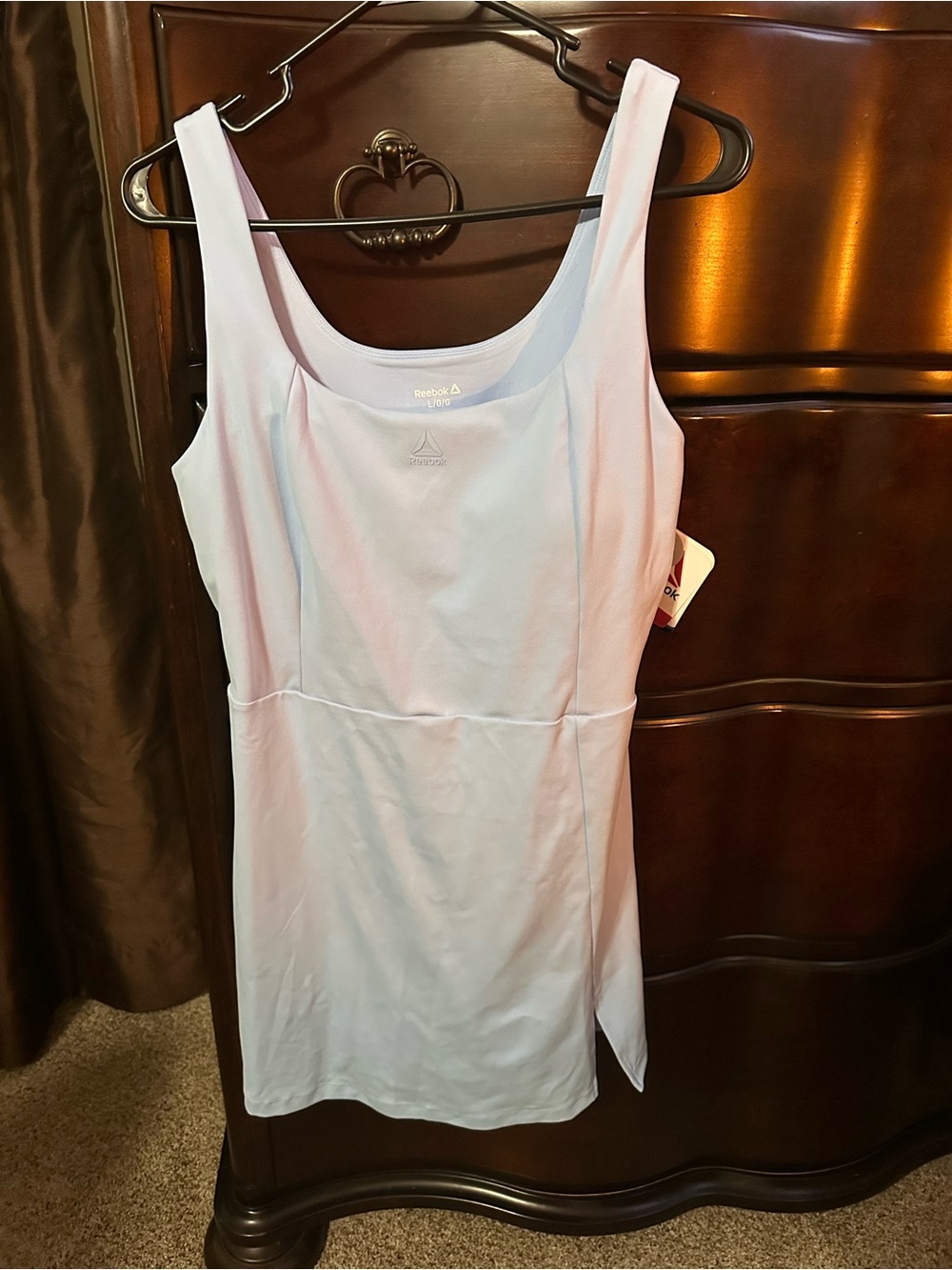 Reebok Move Tennis Dress Baby Blue Size L NWT Built-In Liner Pockets